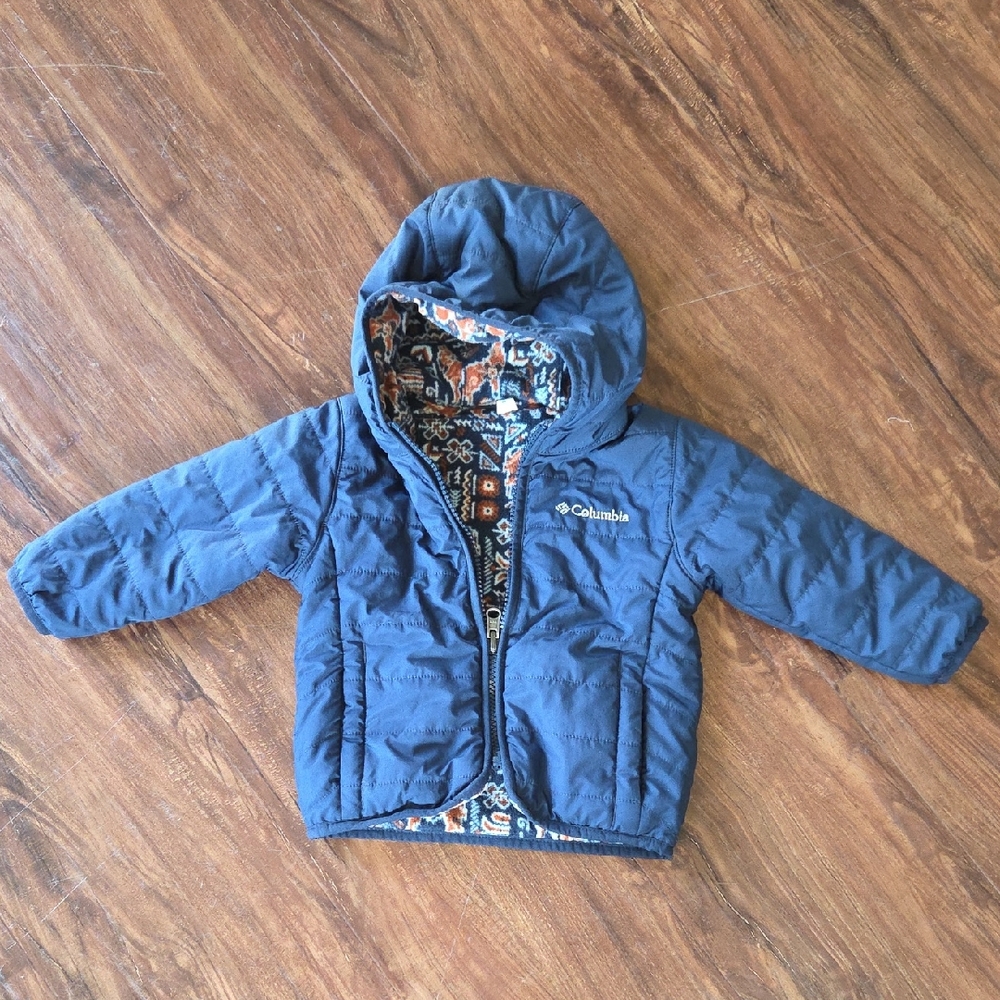 Columbia Navy Jacket with Reversible Fleece Lining